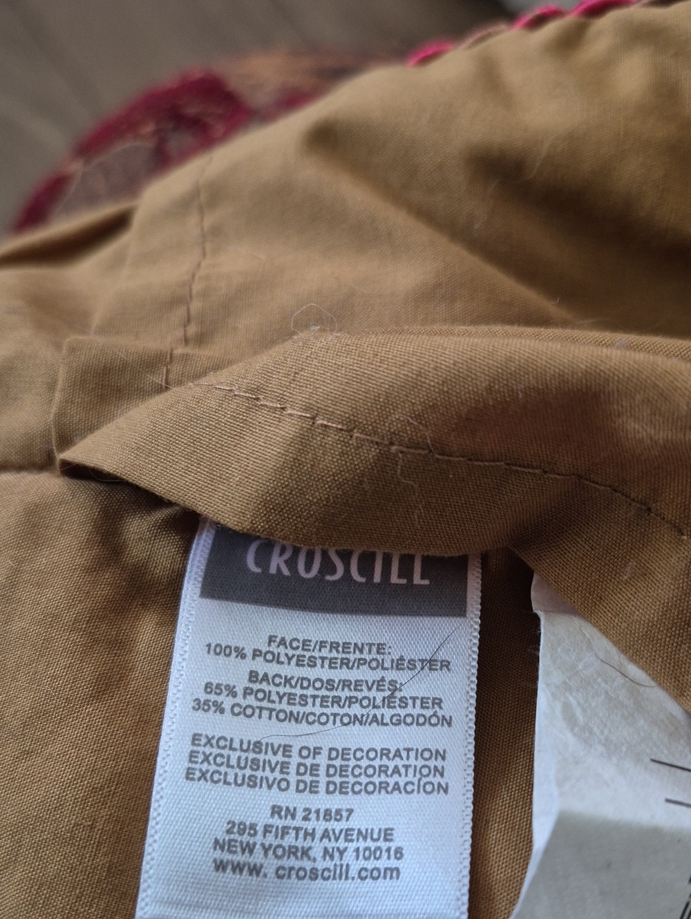 Two Burgundy Gold Croscill Pillow Shams King Size - Picture 4 of 4